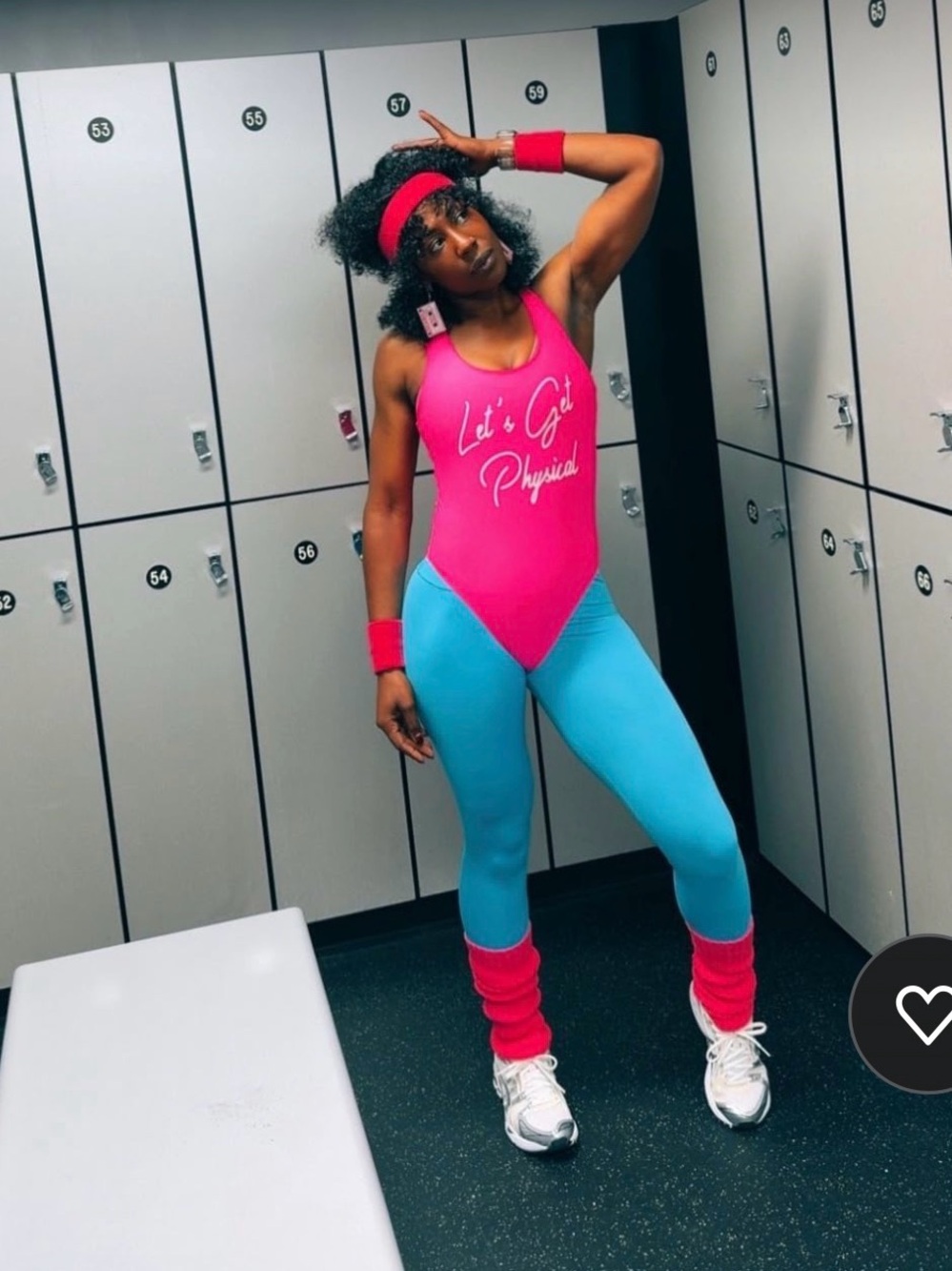 Retro Pink & Blue One-Piece Active Jumpsuit Costume